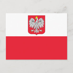 Polen Flagge Postkarte