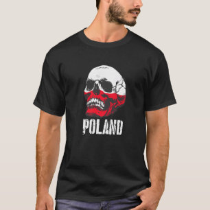Polen Flagge Totenkopf Polnischer Stolz Patriotisc T-Shirt
