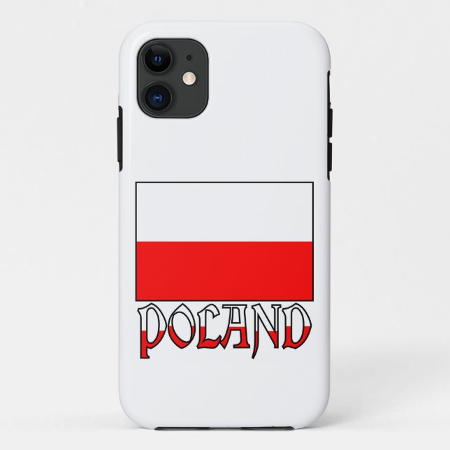Polen - Flagge und Name Case-Mate iPhone Hülle (Rückseite)