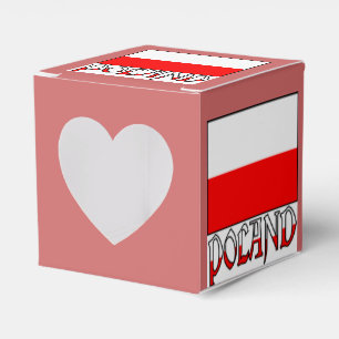 Polen-Flagge und Wort Geschenkschachtel