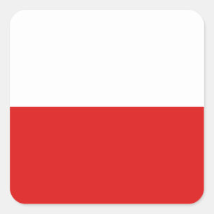 Polen-Flaggen-Aufkleber Quadratischer Aufkleber
