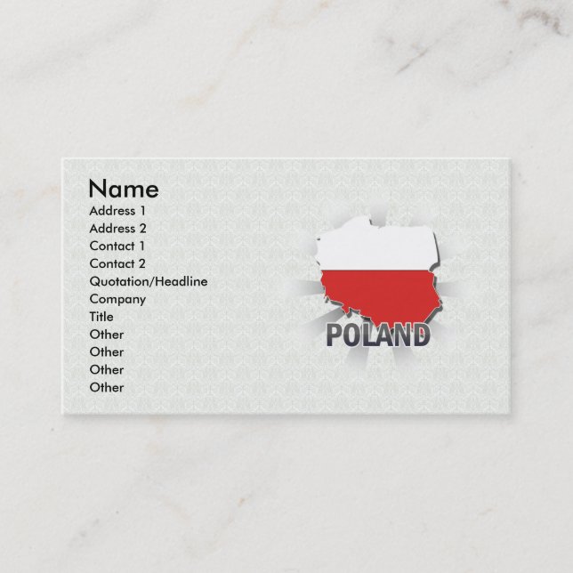 Polen-Flaggen-Karte 2,0 Visitenkarte (Vorderseite)