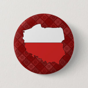 Polen-Flaggen-Karte Größengleich Button