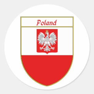 Polen-Flaggen-Schild Runder Aufkleber