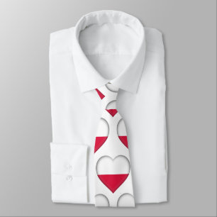 Polen Flaggenfarben Herzmuster Neck Tie Krawatte