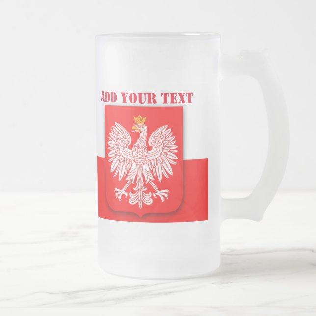 Polen Flaggenfußball Polska Patriotic Mattglas Bierglas (Rechts)