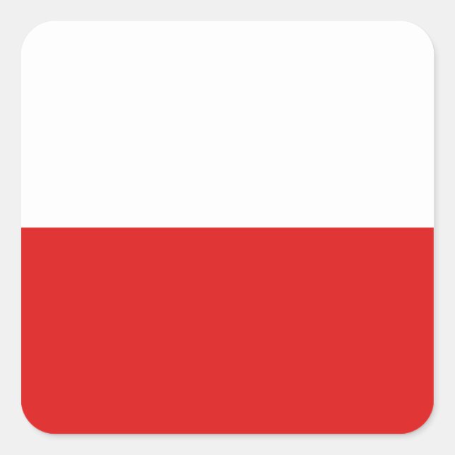 Polen Flaggenmarke Quadratischer Aufkleber (Vorderseite)