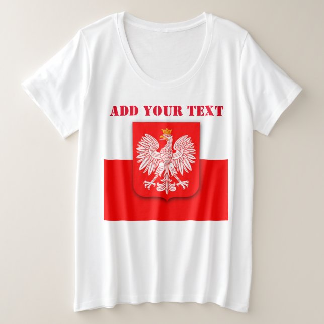 Polen Flaggenstaat Weltmeisterschaft 2022 Fußball  Große Größe T-Shirt (Design vorne)