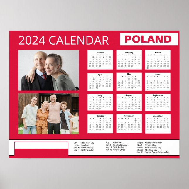 Polen | Foto hinzufügen | 2024 Kalender Polnische  Poster (Vorne)