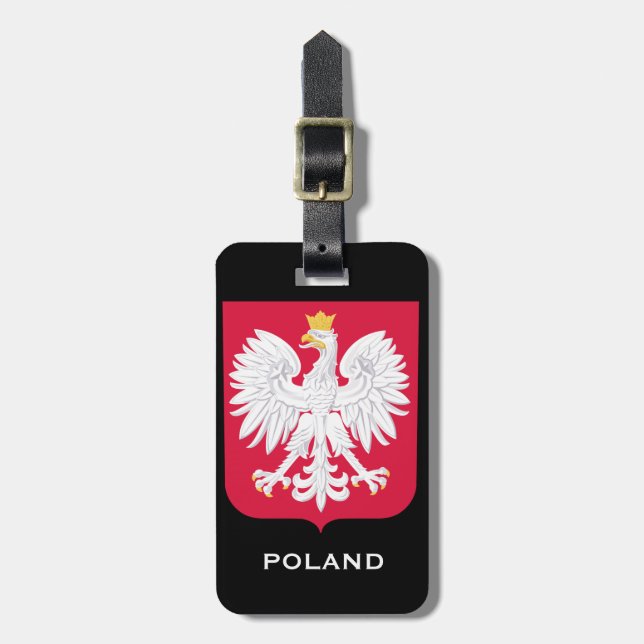 POLEN Gepäckmarke / POLSKA Bagażu Gepäckanhänger (Vorderseite vertikal)