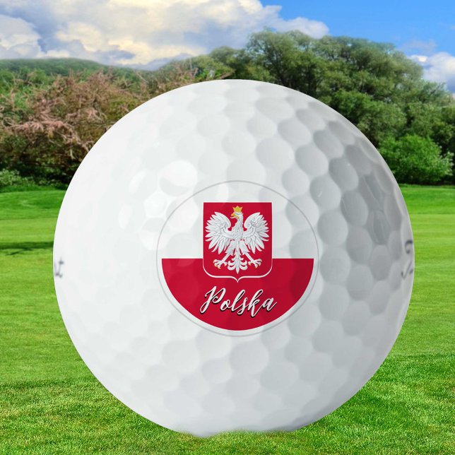 Polen Golfbälle, polnische Flaggengolfer / Patriot Golfball (Von Creator hochgeladen)