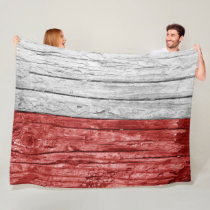 Polen Holzflagge Fleecedecke