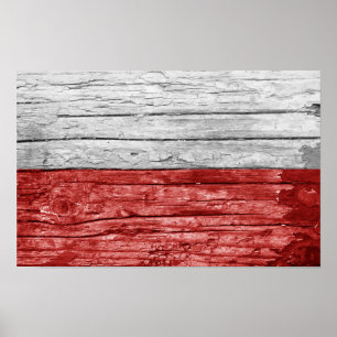 Polen Holzflagge Poster