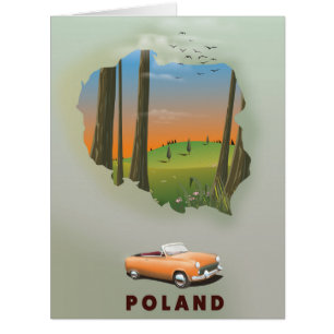 Polen Illustriertes Reiseplakat.