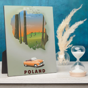 Polen Illustriertes Reiseplakat. Fotoplatte