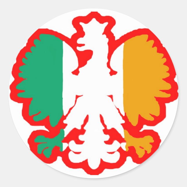 POLEN/IRISH FLAG RUNDER AUFKLEBER (Vorderseite)