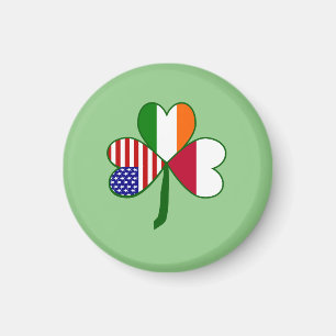 Polen Irland Amerikanischer Shamrock Flagge Person Magnet