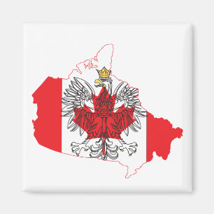Polen - Kanadas Flag-Karte Magnet