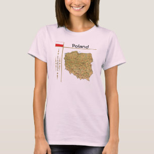 Polen Karte + Flagge + Titel T-Shirt