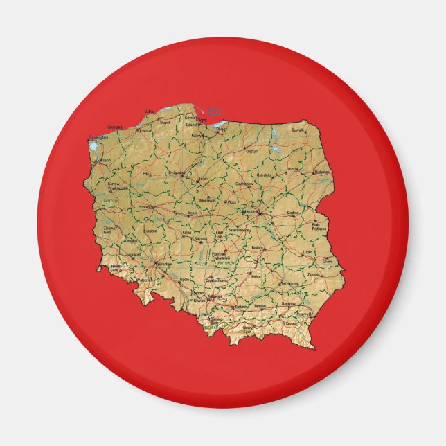 Polen Karte Magnet (Vorne)