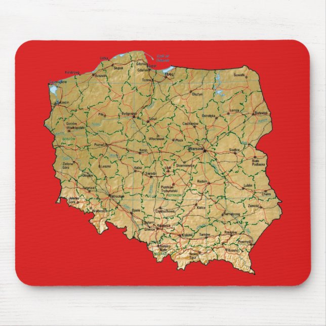 Polen-Karte Mousepad (Vorne)