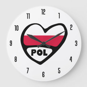 Polen - Ländercode POL - Flaggenschwerpunkt Große Wanduhr