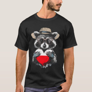 Polen Lemuren Sommerhut Herz Polnische Wurzeln Pol T-Shirt
