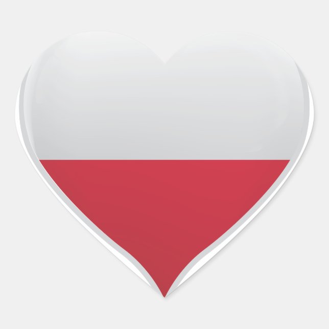 Polen Liebe Flaggenstempel Herz-Aufkleber (Vorderseite)