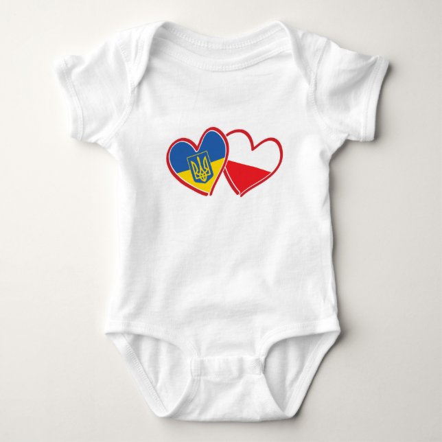 Polen Liebe Herz der Ukraine Baby Strampler (Vorderseite)
