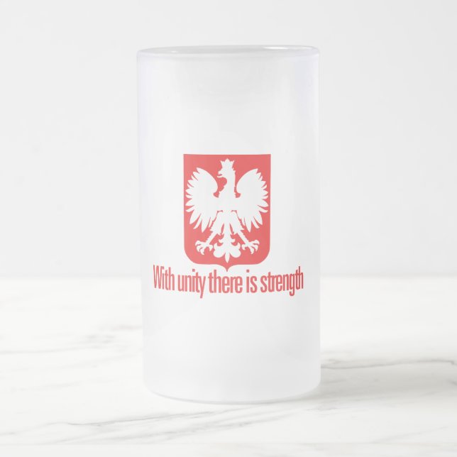 Polen-Mit Einheit Stärke Mattglas Bierglas (Mittel)