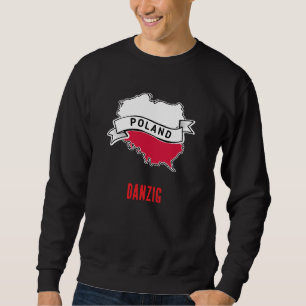 Polen mit Karte und Flagge Sweatshirt