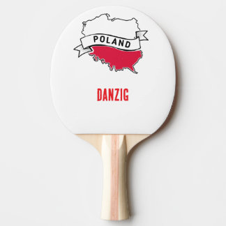 Polen mit Karte und Flagge  Tischtennis Schläger
