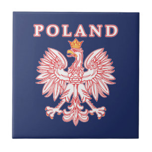 Polen mit Rot-Polnischem Eagle Fliese