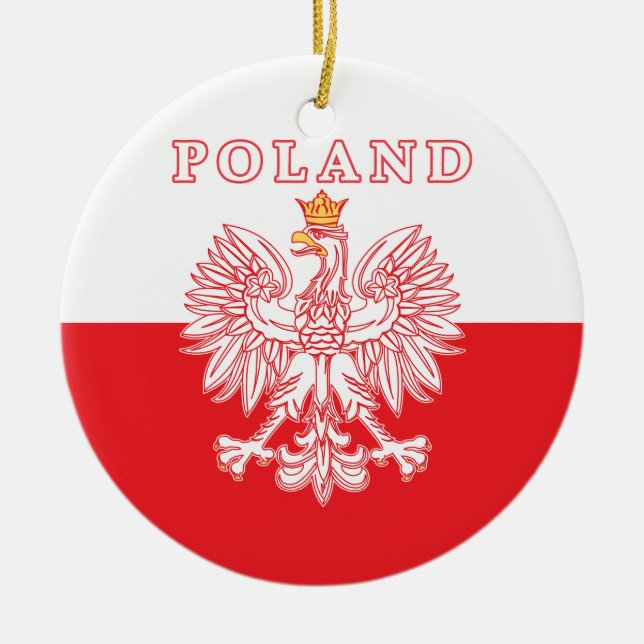 Polen mit Rot-Polnischem Eagle Keramik Ornament (Vorne)