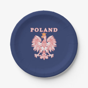 Polen mit Rot-Polnischem Eagle Pappteller