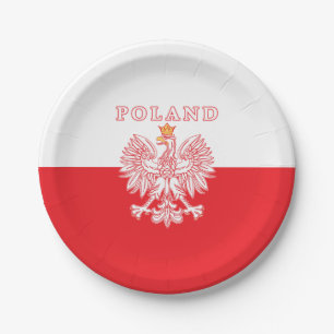 Polen mit Rot-Polnischem Eagle Pappteller