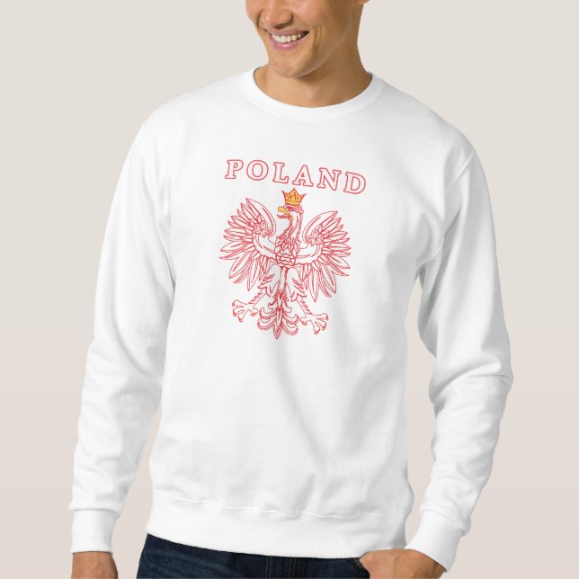 Polen mit Rot-Polnischem Eagle Sweatshirt (Vorderseite)