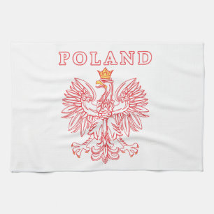 Polen mit rotem Polnischem Adler Geschirrtuch