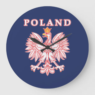 Polen mit rotem Polnischem Adler Große Wanduhr