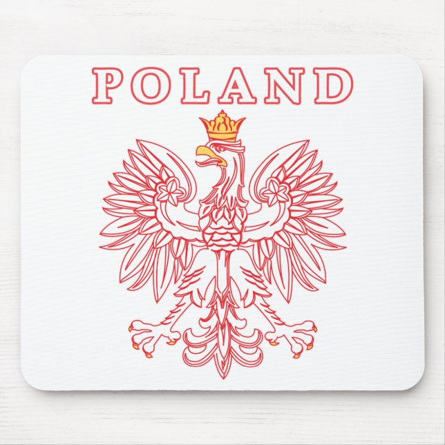 Polen mit rotem Polnischem Adler Mousepad (Vorne)