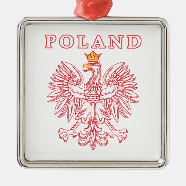 Polen mit rotem Polnischem Adler Ornament Aus Metall (Vorne)