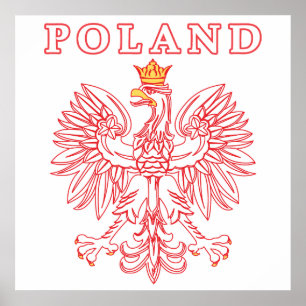 Polen mit rotem Polnischem Adler Poster