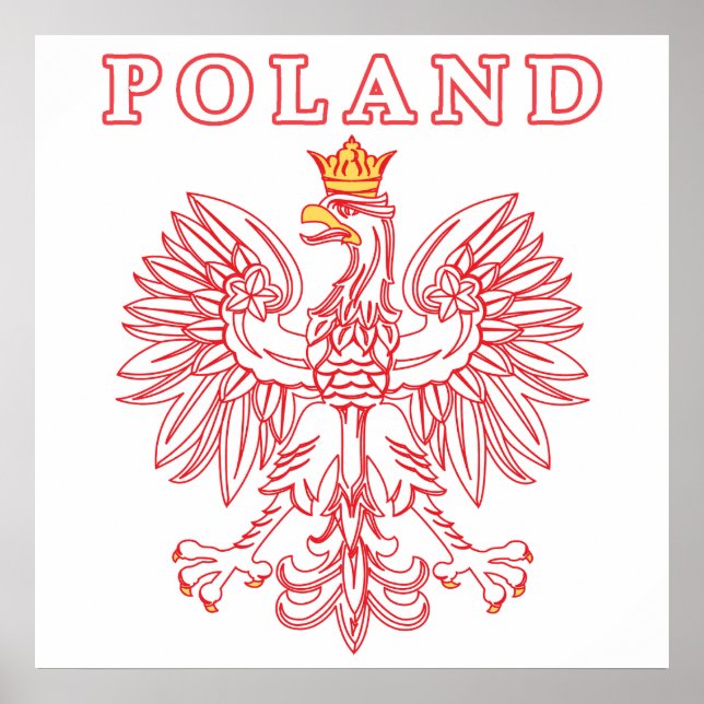 Polen mit rotem Polnischem Adler Poster (Vorne)