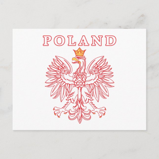 Polen mit rotem Polnischem Adler Postkarte (Vorderseite)