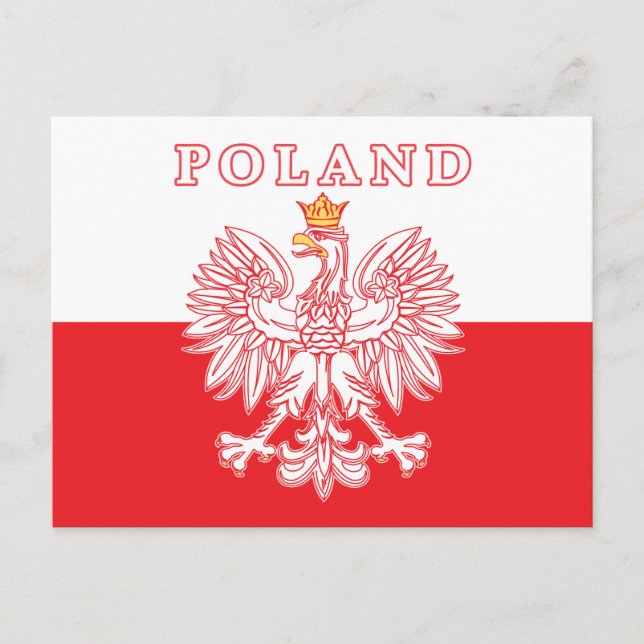 Polen mit rotem Polnischem Adler Postkarte (Vorderseite)