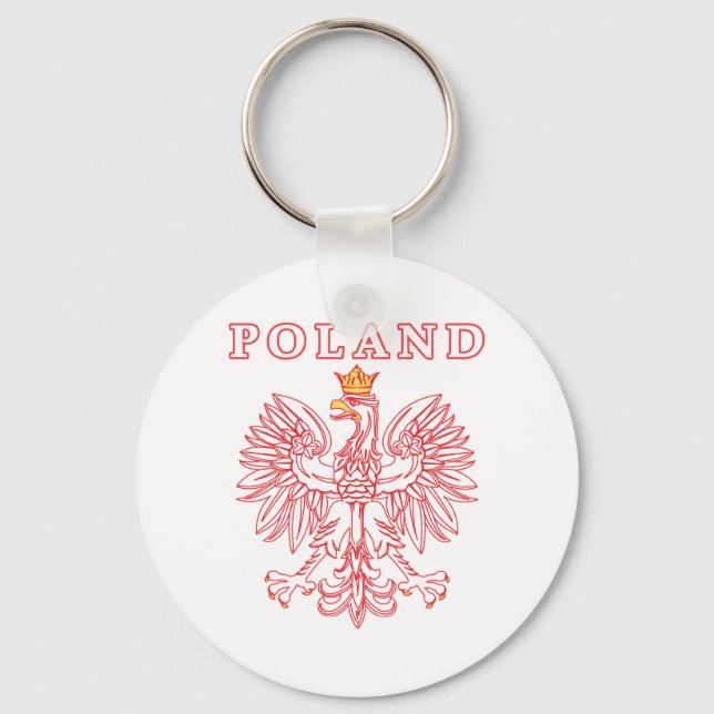 Polen mit rotem Polnischem Adler Schlüsselanhänger (Vorderseite)