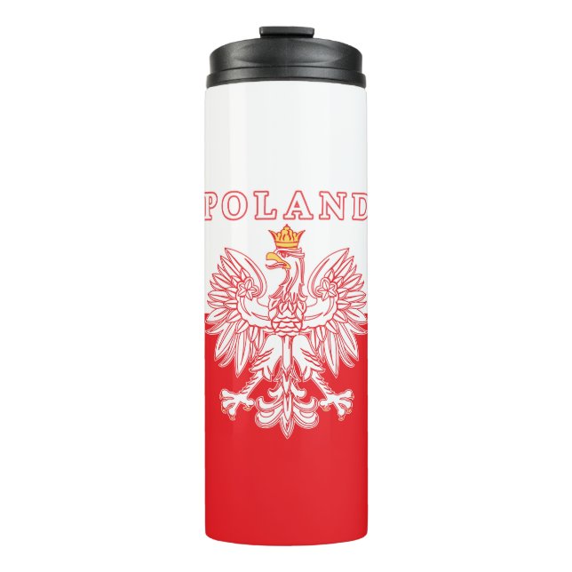 Polen mit rotem Polnischem Adler Thermosbecher (Vorderseite)