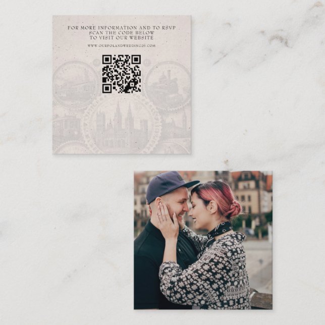 Polen Passport Wedding QR Begleitkarte (Vorne/Hinten)