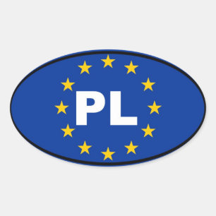 Polen PL Europäische Gewerkschaft Ovaler Aufkleber