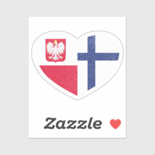 Polen Polen Finnland Finnische Liebe für Herz Aufkleber